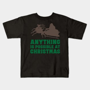 Bigfoot Santa Claus riding sleigh funny Bigfoot lover Christmas Gift Kids T-Shirt